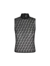 Fendi Women Black Crewneck Sleeveless Top With All-over Ff Motif And Rear Zip Closure In Tech Fabric In Black
