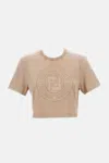 Fendi Peach Crewneck Cropped T-shirt