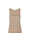 Fendi Ff-jacquard Knitted Top In Ff Giuanduja+linen