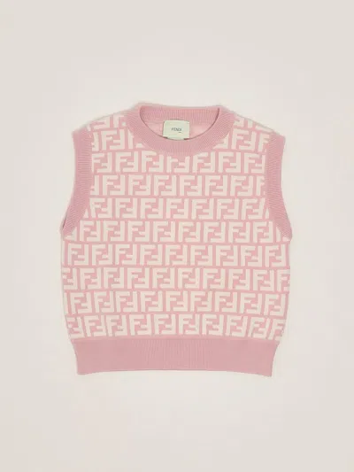 Fendi Kids' Top Ff Piquet Top-wear In Purple