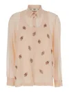 Fendi Georgette Top With Rhinestones And Sequins Embroidery In Multicolor