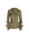 Fendi Ruffled Buttoned Sweater In Green