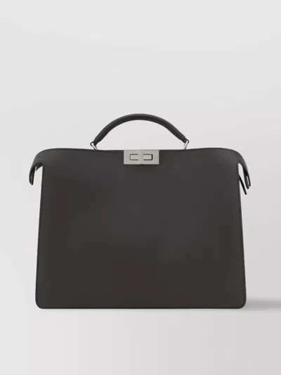 Fendi Top Handle Shoulder Bag With Removable Strap In Black
