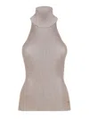 Fendi Dove Grey Wool And Viscose Top In Grey
