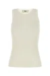 Fendi Top In Misto Seta Avorio Donna