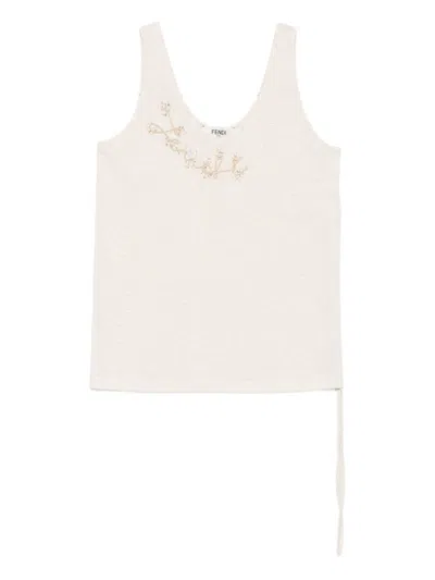 Fendi Top Light And Natural In White