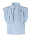 Fendi Top Light Blue Faille Top In Blue