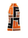 Fendi Colour-block High-neck Minidress In Multicolor
