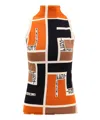 Fendi Colour-block High-neck Minidress In Multicolor