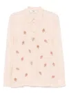Fendi Georgette Top With Rhinestones And Sequins Embroidery In Pink