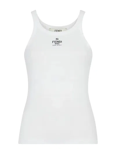 FENDI TOP RIBBED COTTON JERSEY