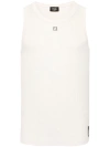 Fendi Ff Logo Plaque Tank Top In White