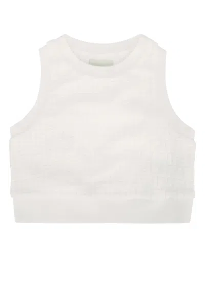 Fendi Kids' Top Spugna Ff In White