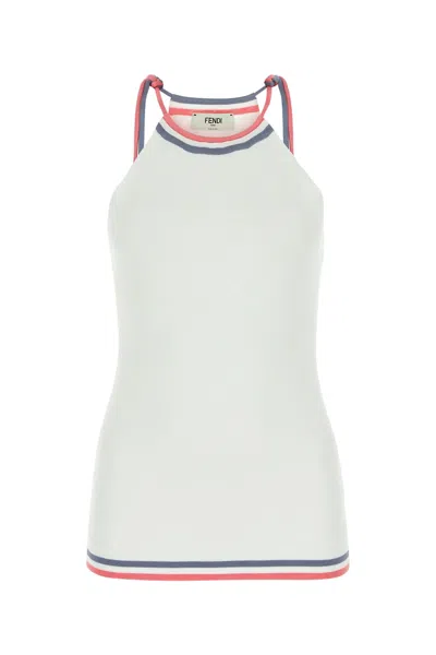 Fendi Ivory Viscose Blend Top In White