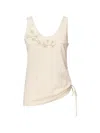 Fendi Sleeveless Embroidered Scoop Neck Top In Neutral