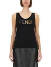 Fendi Logoed Top In Black