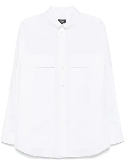 Fendi Cotton Shirt In White