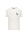 Fendi Logo Embroidered Crewneck T-shirt In Cloud Dancer