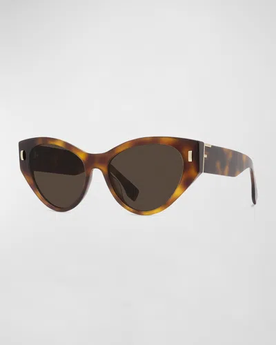 Fendi Tortoiseshell Acetate Cat-eye Sunglasses In Blonde Havana