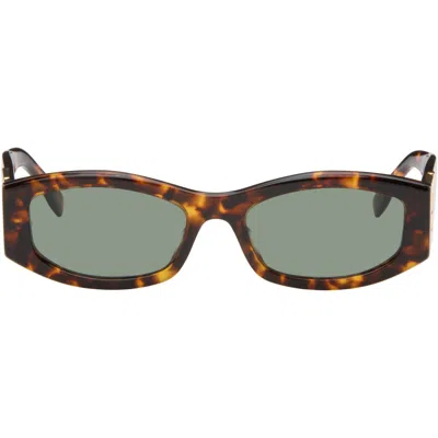 Fendi Tortoiseshell 'forever ' Sunglasses In Havana/other / Green