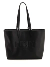 Fendi Roma Logo Embossed Shopper Bag In Gxn Nero Palladio