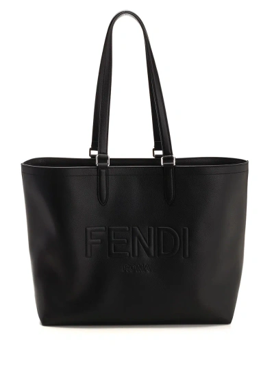 Fendi Tote Bag In Gxn Nero Palladio