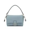 Fendi Mamma Baguette Medium Leather Shoulder Bag In Blue