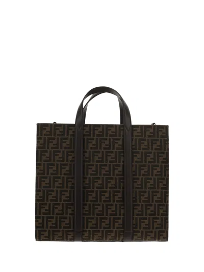 Fendi Recycled Ff Jacquard Fabric Tote Bag In Brown