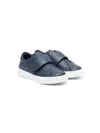 Fendi Touch-strap Leather Sneakers In Blue