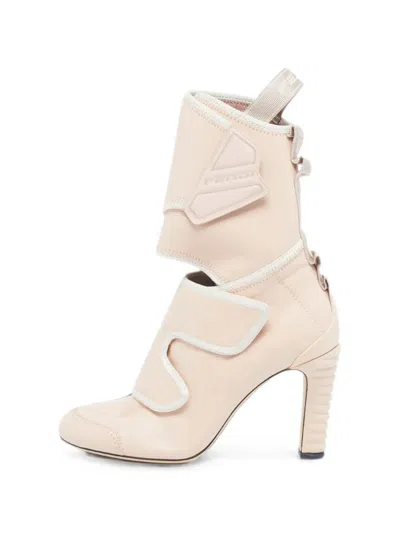 Pre-owned Fendi Touch-strap Ankle Boots In Pink