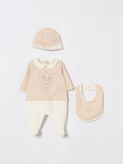 Fendi Babies' Overall  Kinder Farbe Beige In Nude