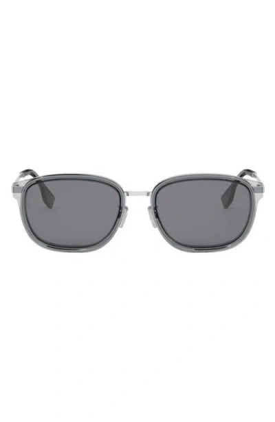 Fendi Travel 55mm Oval Sunglasses In Grey/other/smoke