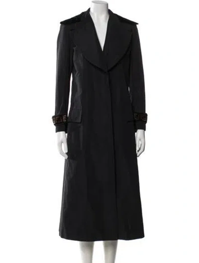 Pre-owned Fendi Trench Coat In Black