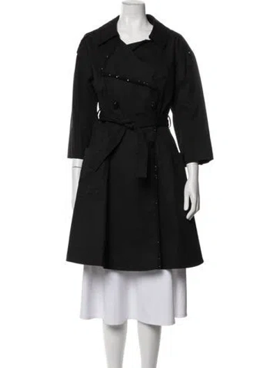 Pre-owned Fendi Trench Coat In Black