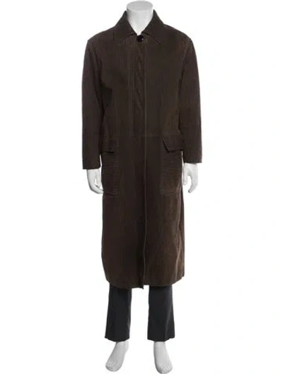 Pre-owned Fendi Trench Coat In Brown