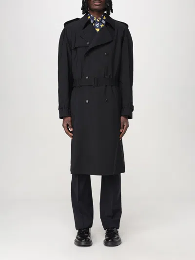 Fendi Double-breasted Virgin Wool Trench Coat In Black