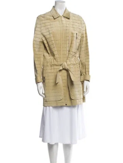 Pre-owned Fendi Trench Coat In Neutral