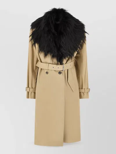 Fendi Trench Coat In Neutral