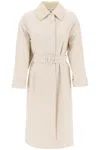 FENDI TRENCH COAT WITH REMOVABLE LEATHER COLLAR
