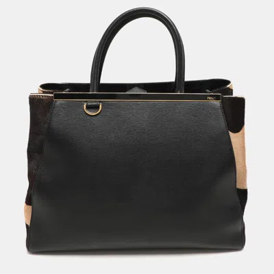 Pre-owned Fendi Tricolor Leather Medium 2jours Tote In Multi