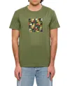 Fendi Crew Neck Cotton T-shirt With Graphic Print In Green