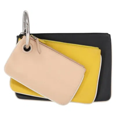 Pre-owned Fendi Triplette Pouch Set Calfskin Multicolour Leather Clutche & Pouche Bag ()