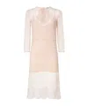 Fendi Trompe-l'oeil Effect Lace Midi Dress In Neutral