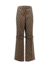 Fendi Jacquard Trousers In Brown