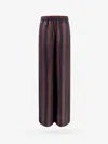 Fendi Monogram Jacquard Silk Trousers In Brown