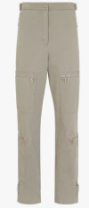 Fendi Straight-leg Pants With Zipped Pockets In Beige