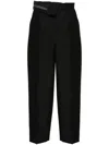 Fendi Women's Wool Carrot-fit Trousers In Black