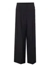 Fendi Women Wool Wide-leg Trousers In Black