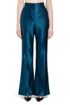 Fendi Women Duchesse Silk Trousers In Blue