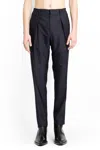 Fendi Logo-plaque Tailored Trousers In Blue